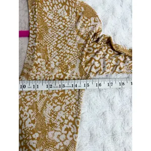 Free People X REVOLVE Maize Gotcha Yellow Animal Print Long Sleeve Bodysuit S thumbnail 8