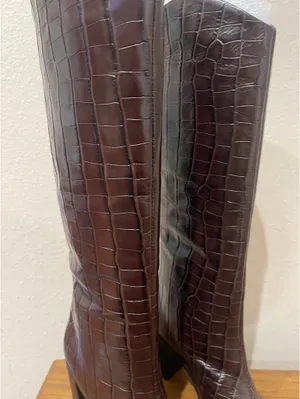 Schutz Women’s Brown Croc Boots - Size 7B thumbnail 6