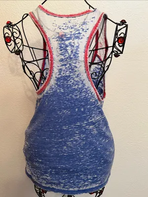 5th & Ocean Texas Rangers Blue & Red Graphic Tank Top thumbnail 5