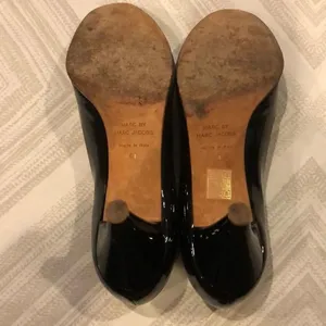 Marc by Marc Jacobs Black Patent Peep Toe Heels, Size 40 thumbnail 6