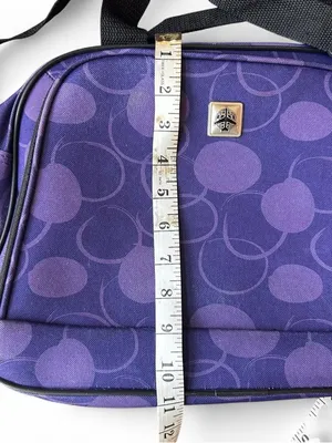 Purple polka dot carry on luggage bag with small accessory bag thumbnail 4