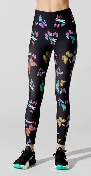 Terez Neon Butterflies Duo Knit 7/8 Leggings in Dragonfly and Butterflies thumbnail 1