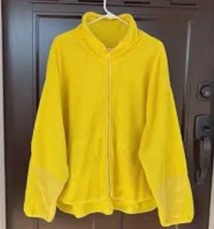 Free People Movement Fleece Zip Up Jacket Neon Yellow Medium thumbnail 2