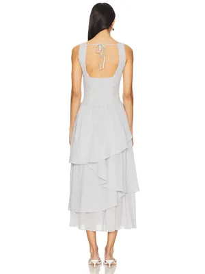 Free People In My Dreams Midi Dress in Pearl Blue Size Large thumbnail 2