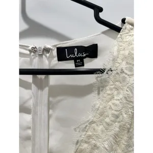 Lulus M Wistful Moment Ivory Swiss Dot Long Sleeve Dress Boho Bridal Shower Chic thumbnail 4