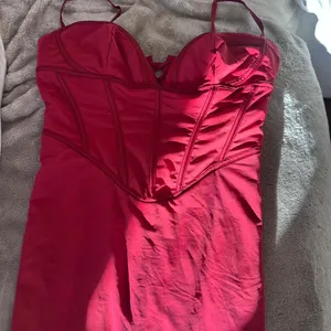 House of CB ‘Romy’ Red corset dress with lace-up back and side slit thumbnail 6
