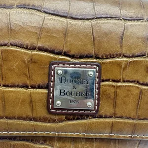 Dooney & Bourke Vintage Brown Croc Embossed Leather Crossbody Bag thumbnail 5