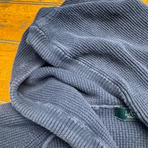 Lauren Ralph Lauren Navy Blue Waffle Knit Sweater Hoodie LRL‎ Logo woMens Large thumbnail 5