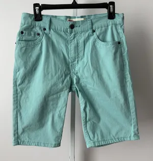 Levi's 18 Reg 29 Teal‎ 511 Slim Fit Twill Denim Shorts Casual Preppy Classic thumbnail 1