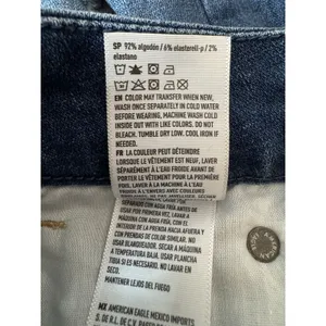 American Eagle Super Stretch Denim Mini Skirt Sz 6 Classic Wash Distressed Boho thumbnail 7