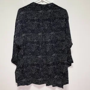 Abercrombie & Fitch Black & White Spotted 3/4 Sleeve Blazer With Pocket thumbnail 6