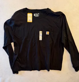 Carhartt Women's Loose Fit Lightweight Long-Sleeve Pocket T-Shirt Black Sz L thumbnail 1