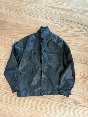 Lioness Black Leather Button-Front Bomber Jacket thumbnail 2