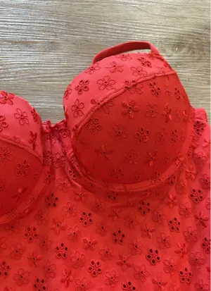 Pink By Frankies Bikinis Nova Eyelet One-Piece Swimsuit thumbnail 4