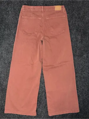 American Eagle Dreamy Drape Stretch Low Rise Ultra Wide Leg Pant Rust Red Sz 2 R thumbnail 2