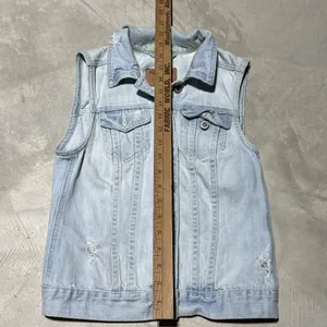 VaTg Y2K HOLLISTER Button Up Blue Jean Jacket Women's Size XS Denim Casual Coat thumbnail 5