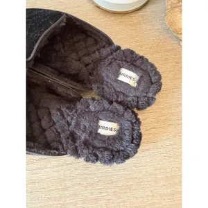 Birdies The Phoebe Velvet Faux Fur Slippers Women Black‎ 9.5 thumbnail 3