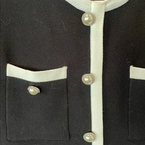 Commense Knit Pearl Buttons Mini Dress Black Size M thumbnail 4
