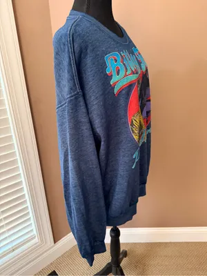 Billy Joel Graphic Crewneck Sweatshirt - Navy Blue thumbnail 5