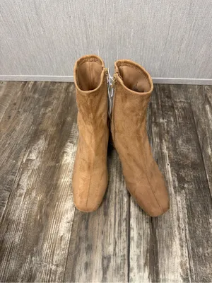 a new day Tan Block Heel Faux Suede Ankle Booties Size 9.5 thumbnail 7