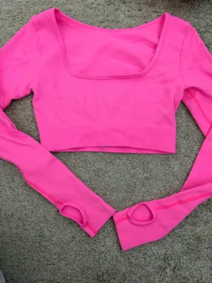 Amazon Square Neck Long Sleeve Women’s Ribbed thumbnail 1