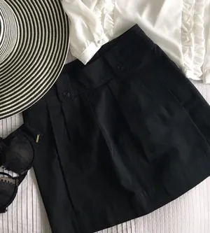 ANTHROPOLOGIE Genetta Black Pleated Mini Skirt size 2 NEW thumbnail 1