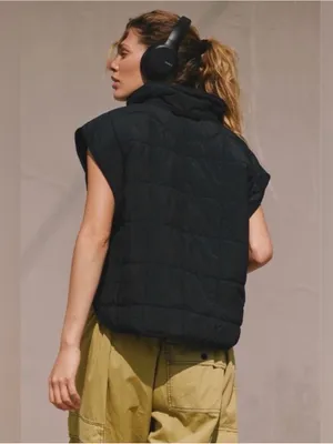 Free people movement pippa puffer packable vest black $148 xsmall thumbnail 2
