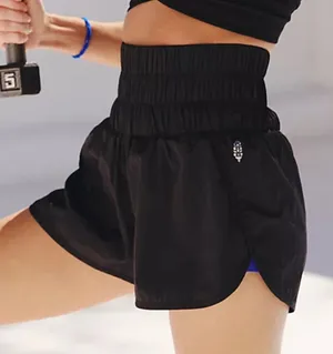 Free People Movement The Way Home High-Waist Black Women's Athletic Shorts Small thumbnail 1