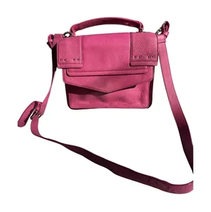 Vince Camuto Pink Pebbled Leather Crossbody Satchel Bag Gold Hardware Top Handle thumbnail 1