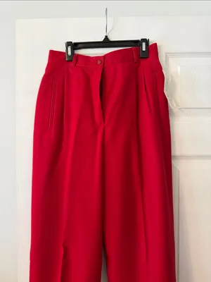 Liz Claiborne Red Women’s 100% Wool Dress Trousers - Classic Pleated Front thumbnail 2