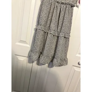 Jessica‎ Simpson Mini Dress Smocked Tiered Black White Leopard Print NWT Boho M thumbnail 4
