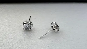 CZ 5mm Small Geometric Square Stud Earrings for Men Women thumbnail 4