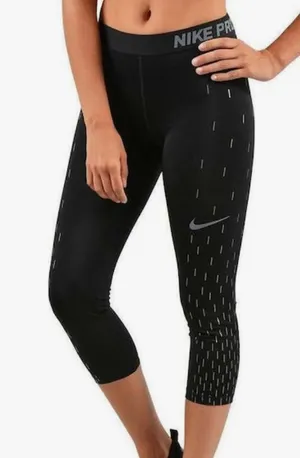 Nike Pro Linear Rain Dri-fit athletic Capri cropped leggings size L thumbnail 1