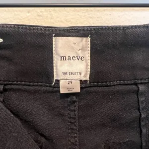ANTHROPOLOGIE- Maeve The Colette High Rise Crop Wide Leg Jeans Black Size 29 thumbnail 7