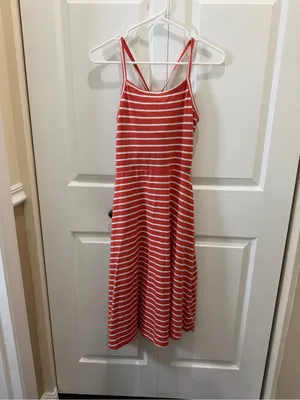 Pact Striped Organic Cotton Spaghetti Strap Mini Dress S thumbnail 2