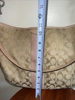 Coach convertible Hobo with Pink Center Stripe crossbody or shoulder bag thumbnail 12
