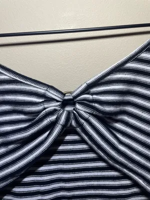 We The Free Black and White Striped Midi Dress, large thumbnail 3