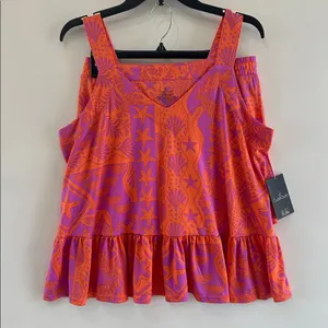 Cuddl Duds Cozy Tank Top Shorts Pajama NEW Set 2pc Large Coral Shell thumbnail 2