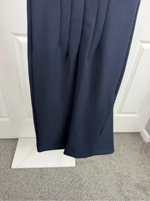 Sportmax Navy V-Neck Mermaid Midi Dress Built-In Shapewear thumbnail 10