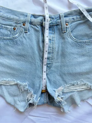 Levi’s 501 Button Fly Cotton High Rise Denim Shorts Size 28 thumbnail 12
