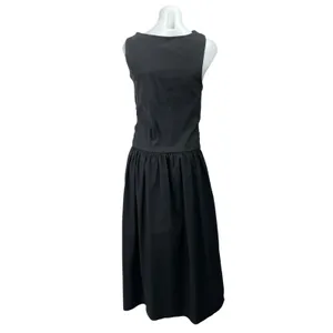 PrettyLittleThing Black Sleeveless Ruched Drop Waist A Line Maxi Dress Size 10 thumbnail 3