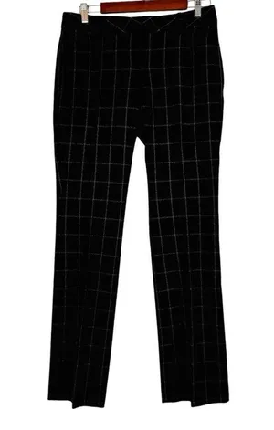 Express Editor women’s size 6R dress pants black with white plaid thumbnail 4