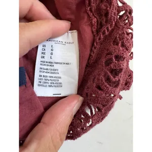 American Eagle Festival Wear Boho Hippie Halter Tie Top Mauve Pink Size Large thumbnail 4