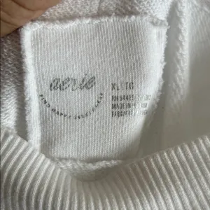 Aerie White Big Chill Oversized Distressed Sweatshirt thumbnail 7