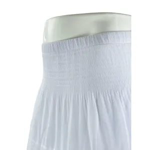Nashalyly Women's White Elastic Waist Ruffled Tiered Maxi Flare A-Line Skirt XL thumbnail 2