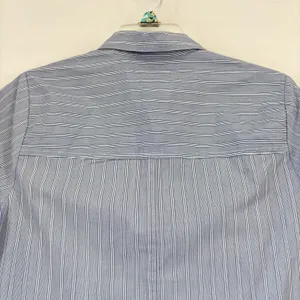 J Crew Womens‎ Blue Popover Top Striped Short Sleeve Collared Button Shirt Small thumbnail 4