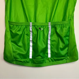 RLX Polo Sport Cycling Jersey M Green Sleeveless Tech Pockets‎ USA Made thumbnail 5