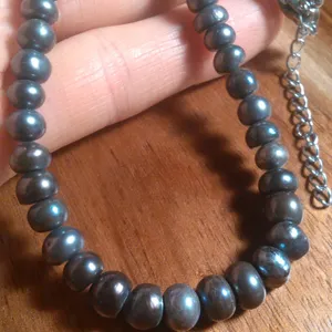 Elegant Grey Pearl Stainless Steel Necklace (18 Inches) thumbnail 8