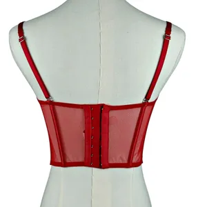 Victoria's Secret Bustier Corset Red Rhinestone Drama BOW Satin Angels Sexy thumbnail 3