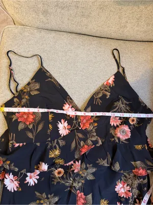 Lush Black Floral High Low Ruffle Maxi Dress NWOT Size S thumbnail 9
